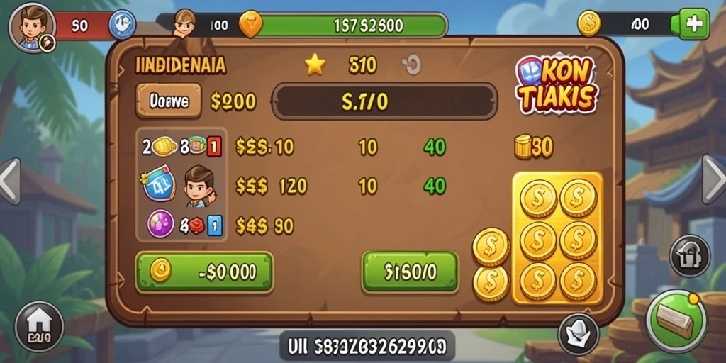 Screenshot ketiga memperlihatkan sistem hadiah dan bonus yang ditawarkan.